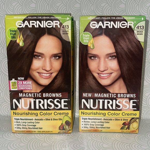 GARNIER💥NUTRISSE MAGNETIC BROWNS 413 BRONZE BROWN - 2 BOXES💥 - Picture 2 of 6